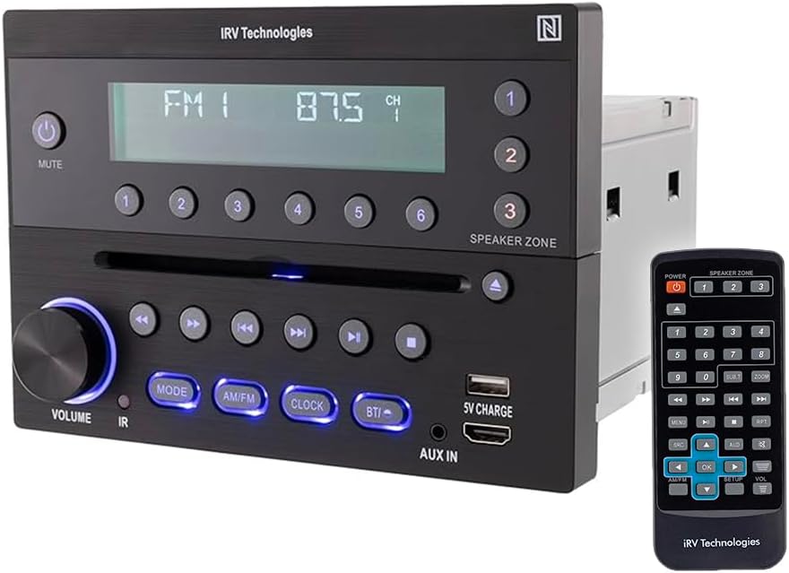 iRV32V2 Wall Mount RV Radio Stereo with Bluetooth and HDMI