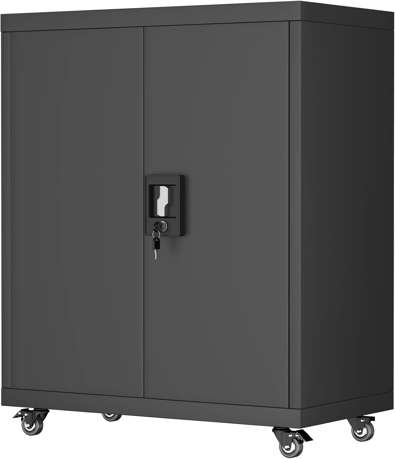 GREATMEET Garage Cabinets with Wheels for Secure Storage