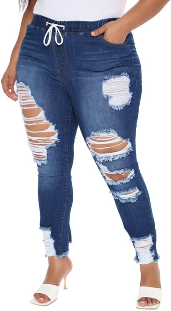 ALLABREVE Womens Plus Size Skinny Jeans for Stylish Comfort