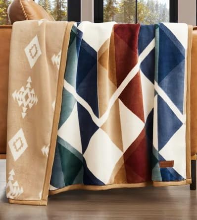 Pendleton Reversible Plush Throw - Cozy and Stylish 50in x 70in