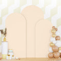 Spandex Fitted Wedding Arch Cover Set of 3 Beige - Stretchy Backdrop