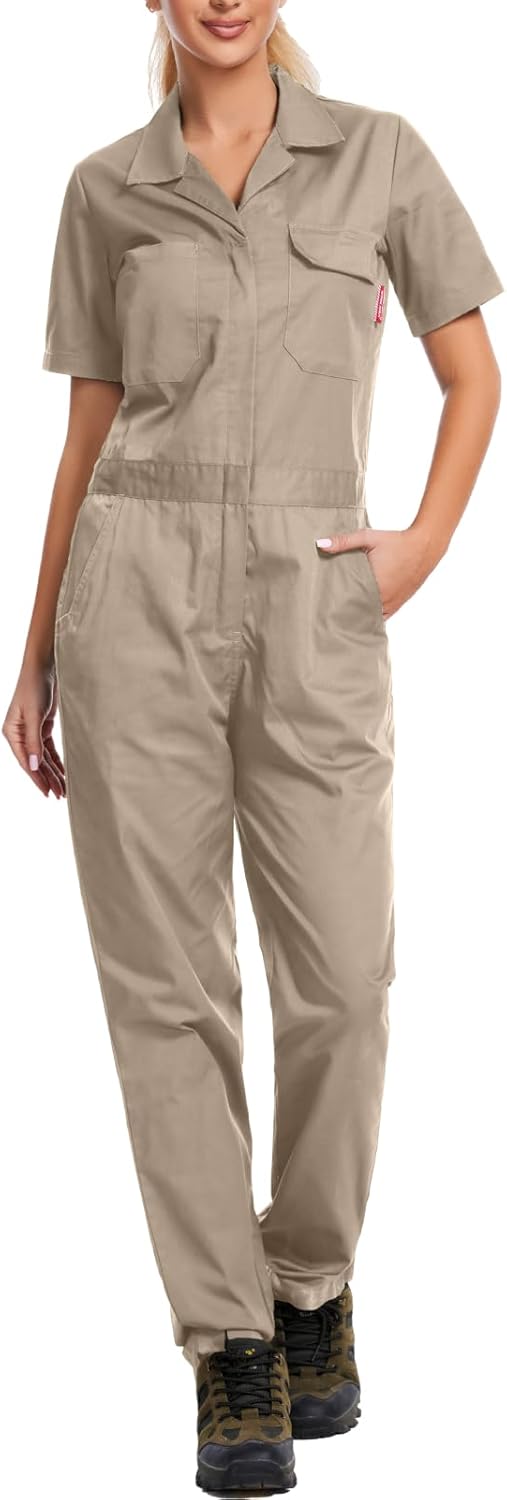 WORK IDEA Women's Short Sleeve Coverall for Comfort and Durability