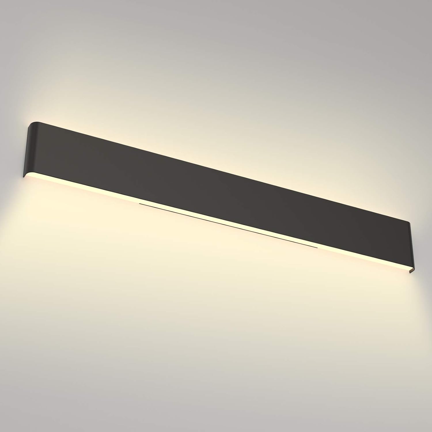 Modern LED Vanity Light for Bathroom - Matte Black 43.3in Design