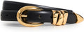 Madewell Women's Chunky Metal Leather Belt - Polished Gold Accent 1in