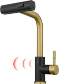 GIMILI Black and Gold Touchless Kitchen Faucet with Pull Down Sprayer