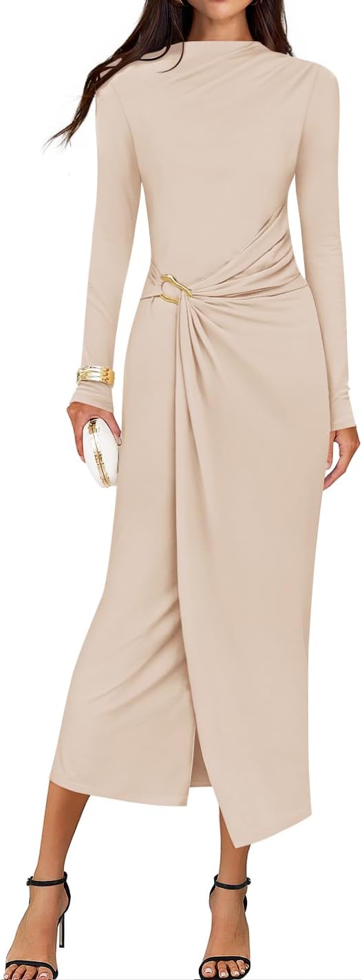 Stylish Women's Long Sleeve Bodycon Dress for Fall Events