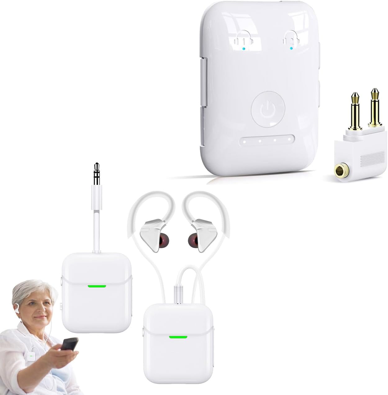 Premium Wireless TV Headphones for Seniors - No Delay, Dual Audio, aptX
