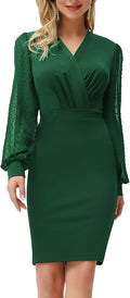 GRACE KARIN Women's Pencil Work Dress V Neck Bodycon - Elegant Fit