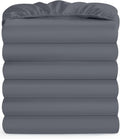 King Fitted Sheet Only Bulk Pack of 6 - Deep Pocket Dark Grey