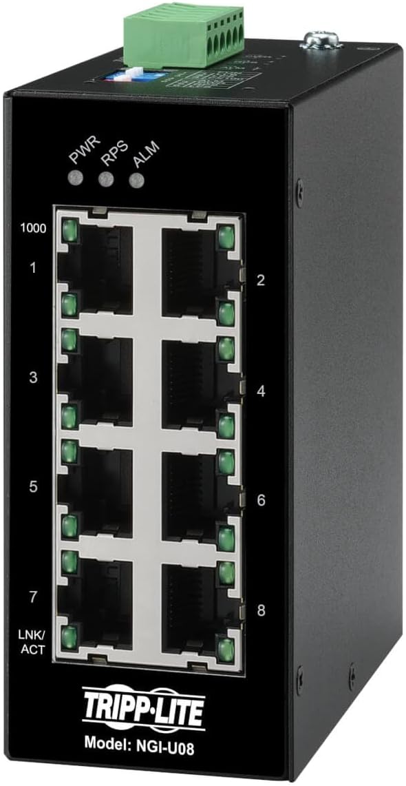 Tripp Lite 8 Port Ethernet Network Switch for Industrial Use