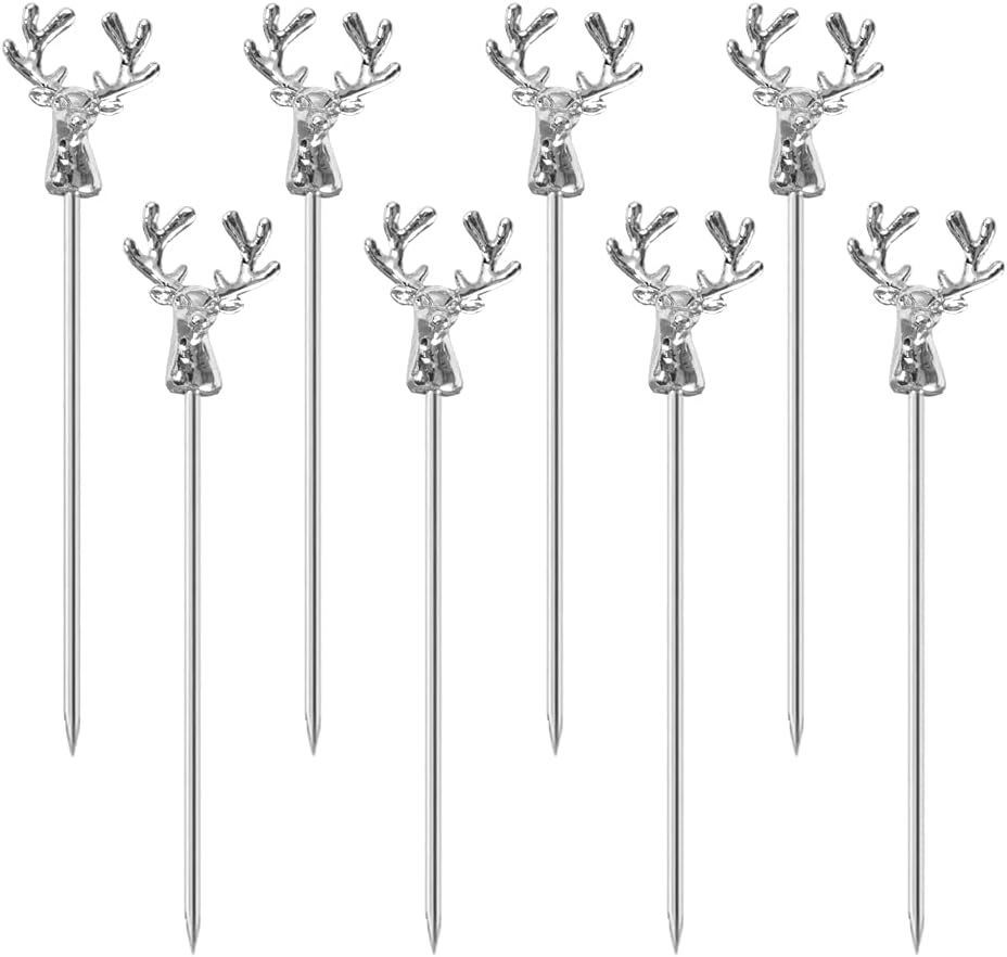 Deer Head Cocktail Picks - Stylish Reusable Stainless Steel