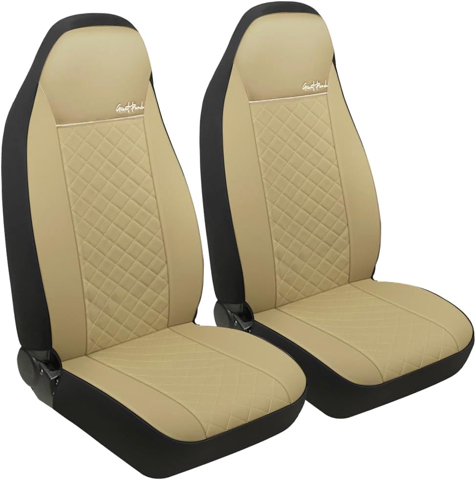 GIANT PANDA Front Seat Covers for Bucket Seats - Beige Style