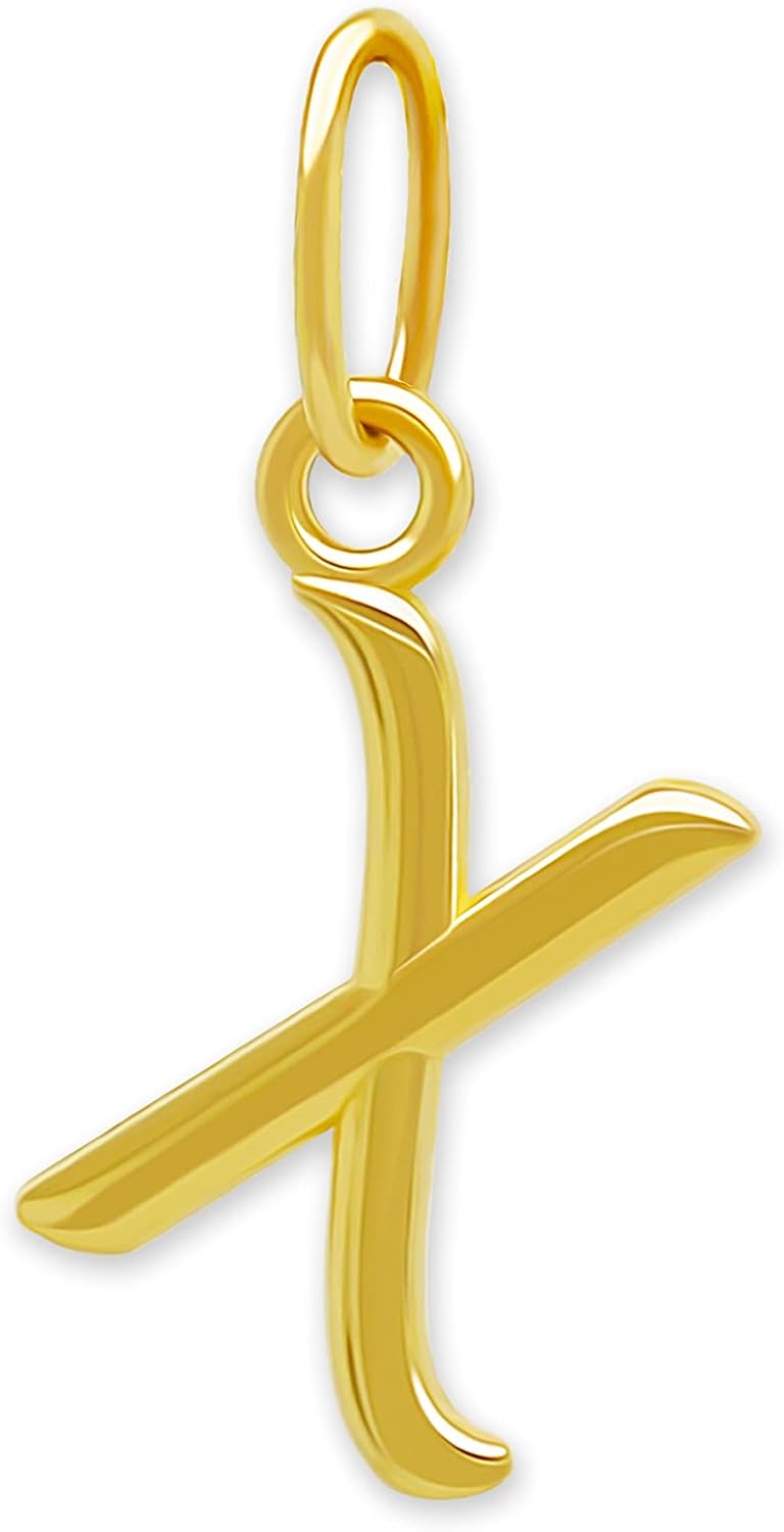 Small Initial Charm Necklace in 10 Karat Gold for Women