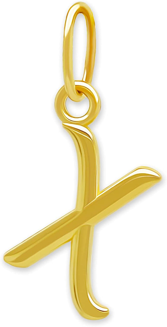 Small Initial Charm Necklace in 10 Karat Gold for Women