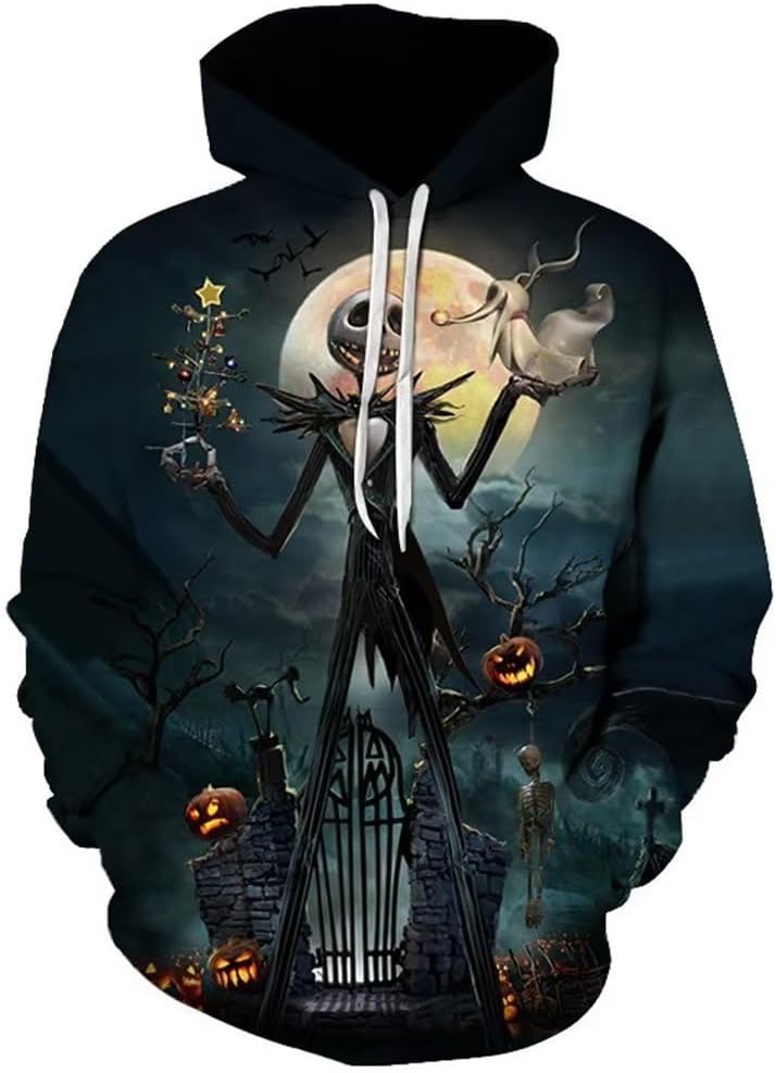 3D Jack & Sally Hoodie: Spooky Chic Style!