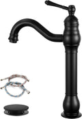 gotonovo Single Handle Vessel Sink Faucet 360 Swivel - Matte Black