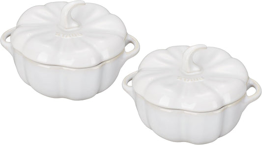 STAUB Ceramic Petite Pumpkin Cocotte Set for Elegant Cooking