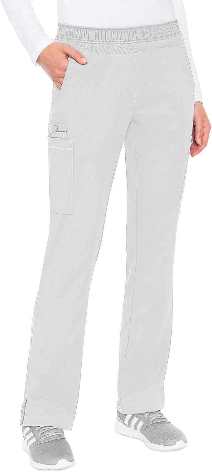 Med Couture Women's Yoga Scrub Pants with 7 Pockets for Comfort