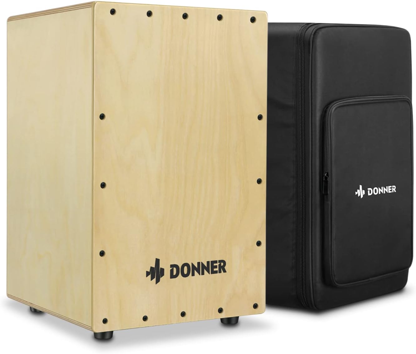 Donner Cajon Box Drum with Bag - Full Size Birchwood Beat Box