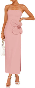 ZESICA Women's Strapless Bodycon Maxi Dress for Summer Events