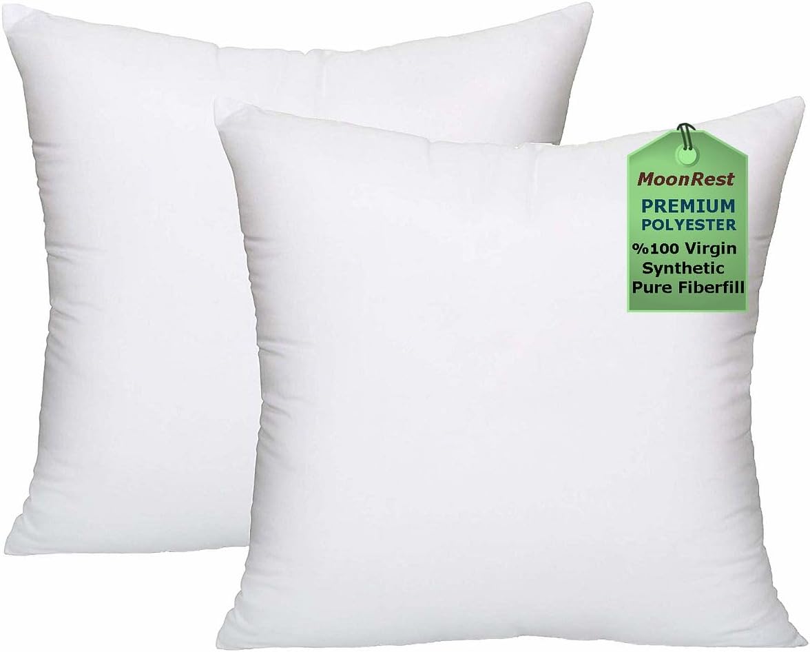 MoonRest Premium Square Decorative Throw Pillow Insert Stuffer
