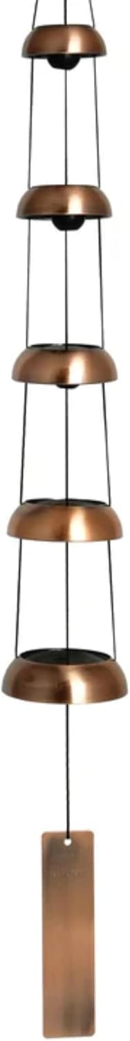 Woodstock Temple Bells Quintet - 32ft Copper Wind Bells for Decor