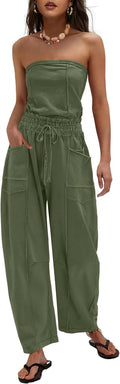 Strapless Wide Leg Jumpsuit for Women - Flattering Summer Romper