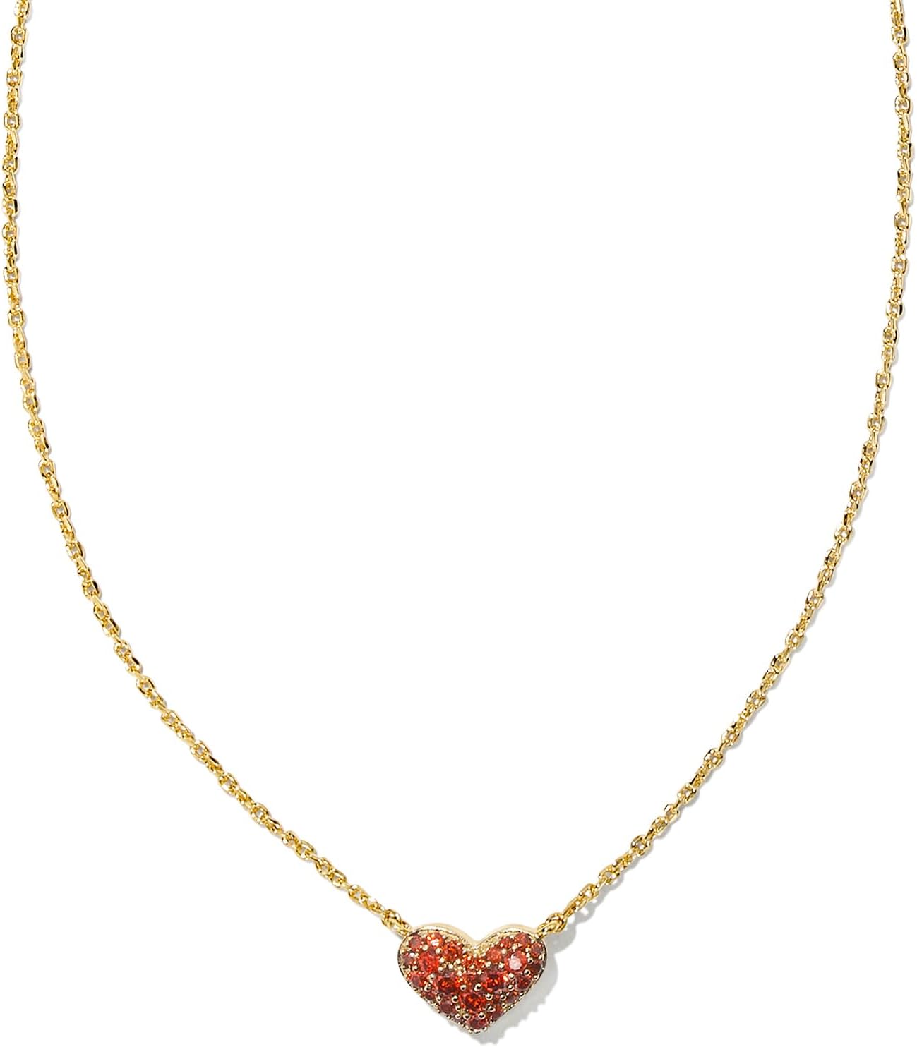 Ari Pave Crystal Heart Necklace in Garnet for Women Jewelry