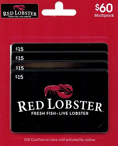 Red Lobster Gift Cards Multipack of 4 for Seafood Lovers