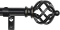 KAMANINA Black Curtain Rod 32 to 58 in Adjustable - Twisted Cage