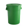 44 Gallon Green Round Commercial Trash Can with Lid - Durable Utility