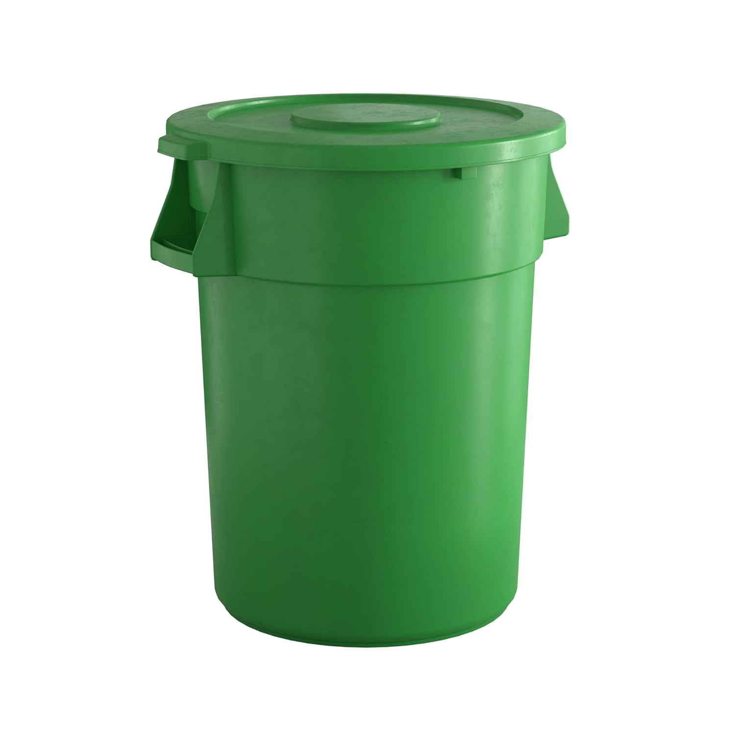 44 Gallon Green Round Commercial Trash Can with Lid for Durability