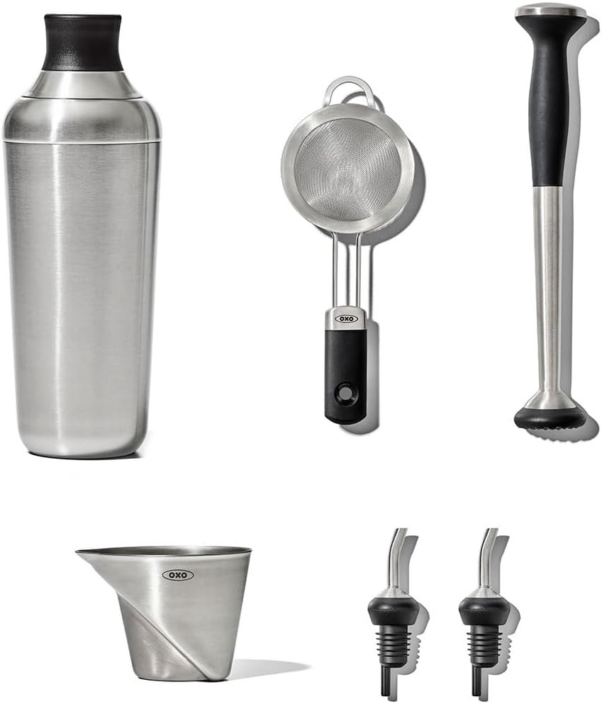 Stylish OXO Steel Barware Set for Entertaining