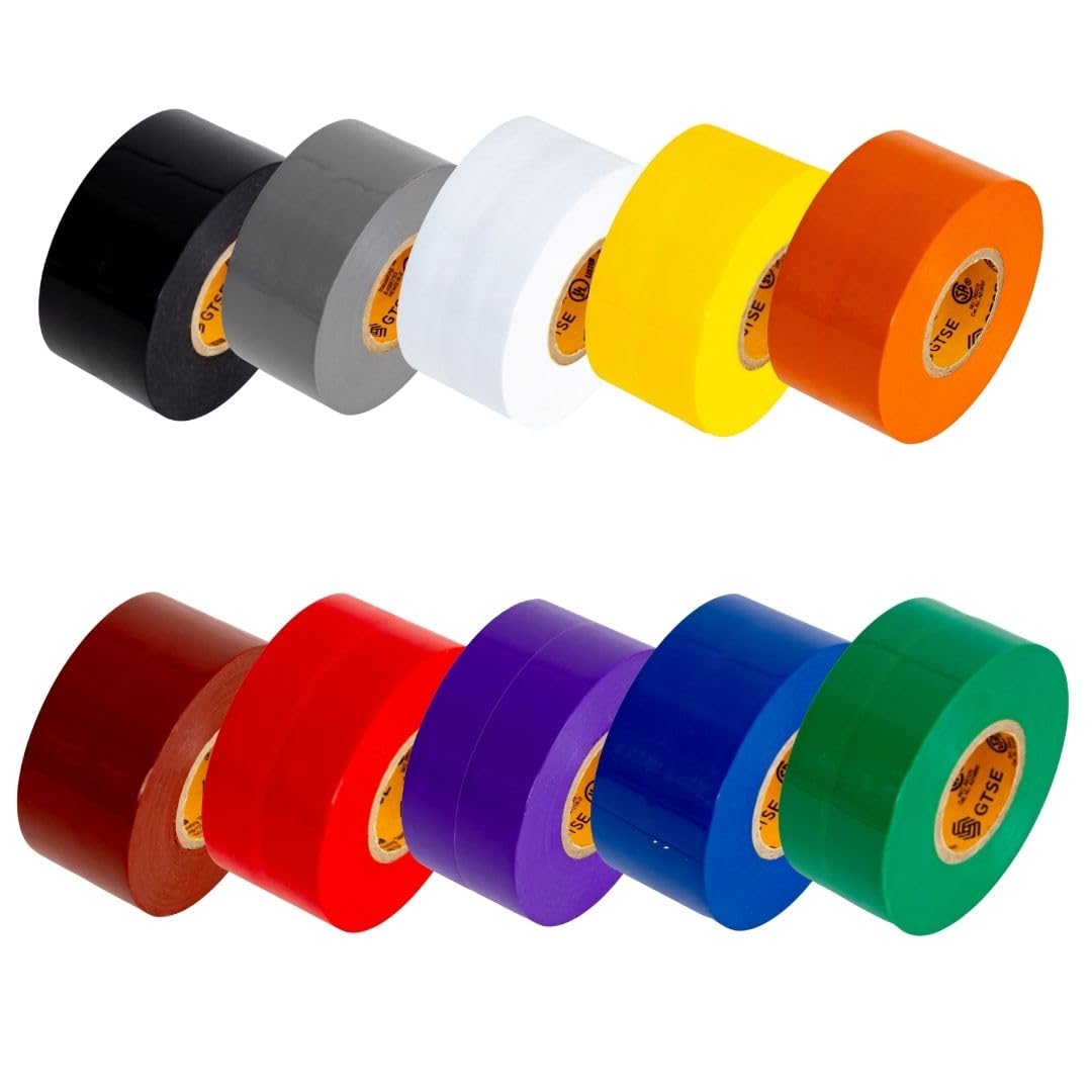 GTSE Wide Electrical Tape 10-Pack for Insulation and Bundling