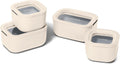 Caraway Mini Food Storage 9pc Set Cream - Compact Stackable Glass