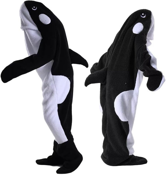 Whale Blanket Hoodie Onesie - Soft Plush Pajamas for All Ages