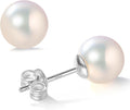 Akoya Cultured Pearl Earrings Round 925 Sterling Silver - Timeless