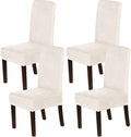 Velvet Dining Chair Covers Set of 4 - Stretchy Fit & Full Protection