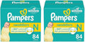 Pampers Swaddlers Newborn Diaper Size 0 84 Count (Pack of 2) - Softest