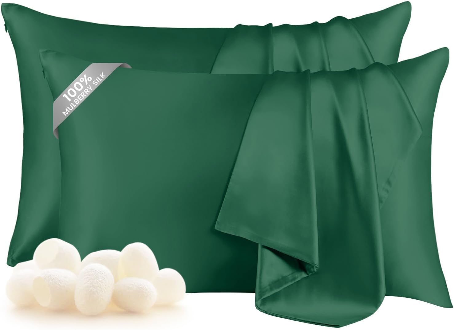 Set of 2 Mulberry Silk Pillowcases for Hair and Skin Care