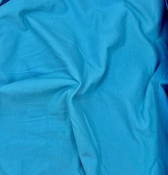 FabricLA Cotton Spandex Jersey Fabric - 4-Way Stretch Aqua