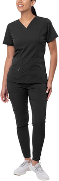 Adar Pro Flawless Plus Scrub Set for Women - Elevated V-Neck Top Sets