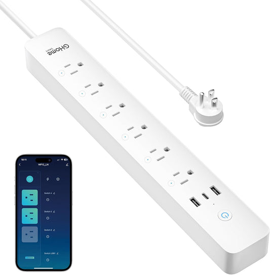 GHome Smart Plug Power Strip with 6 Outlets & USB Ports