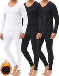 soft and warm men's thermal underwear set with 3 long johns