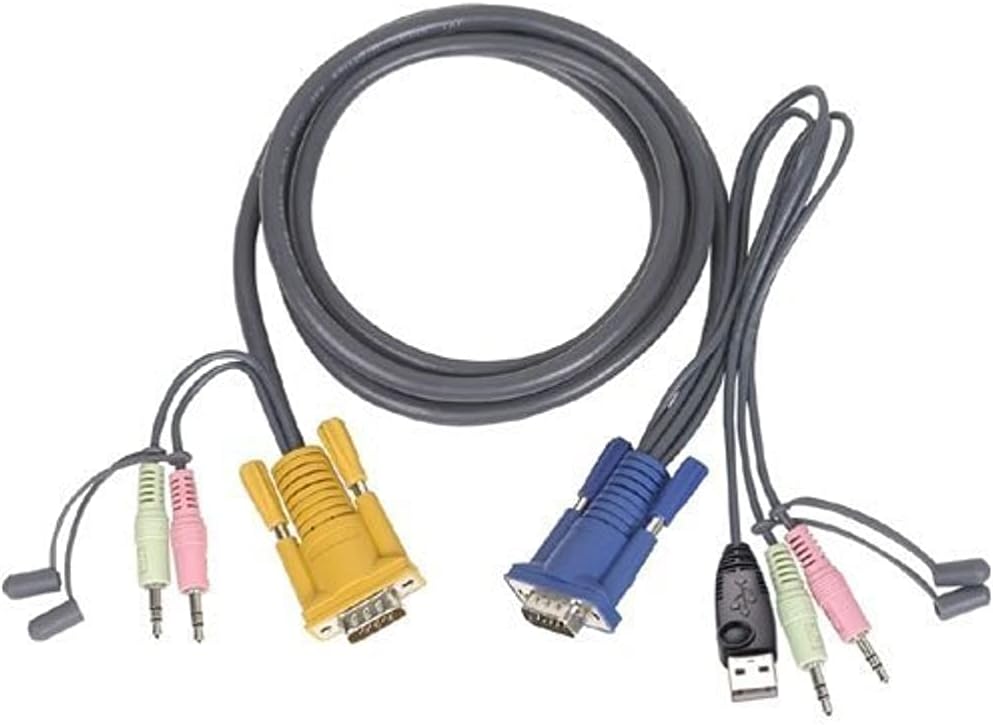 IOGEAR Micro-Lite Bonded All-in-One USB KVM Cable, 15 Feet