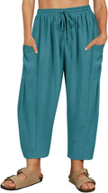 Plus Size Palazzo Harem Pants Womens Summer Lantern Pants - Breathable
