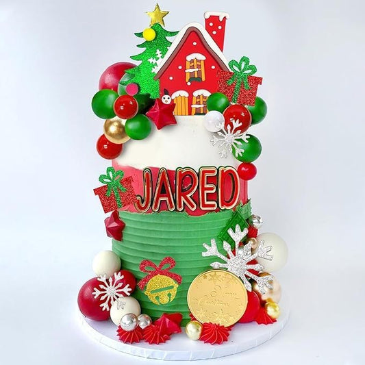Christmas Cake Toppers - Festive DIY Decor Set