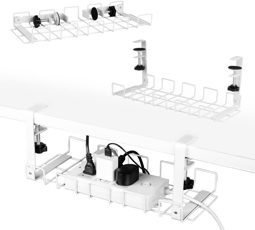 Organize Wires Effortlessly: 2 Pack Cable Trays by Baskiss