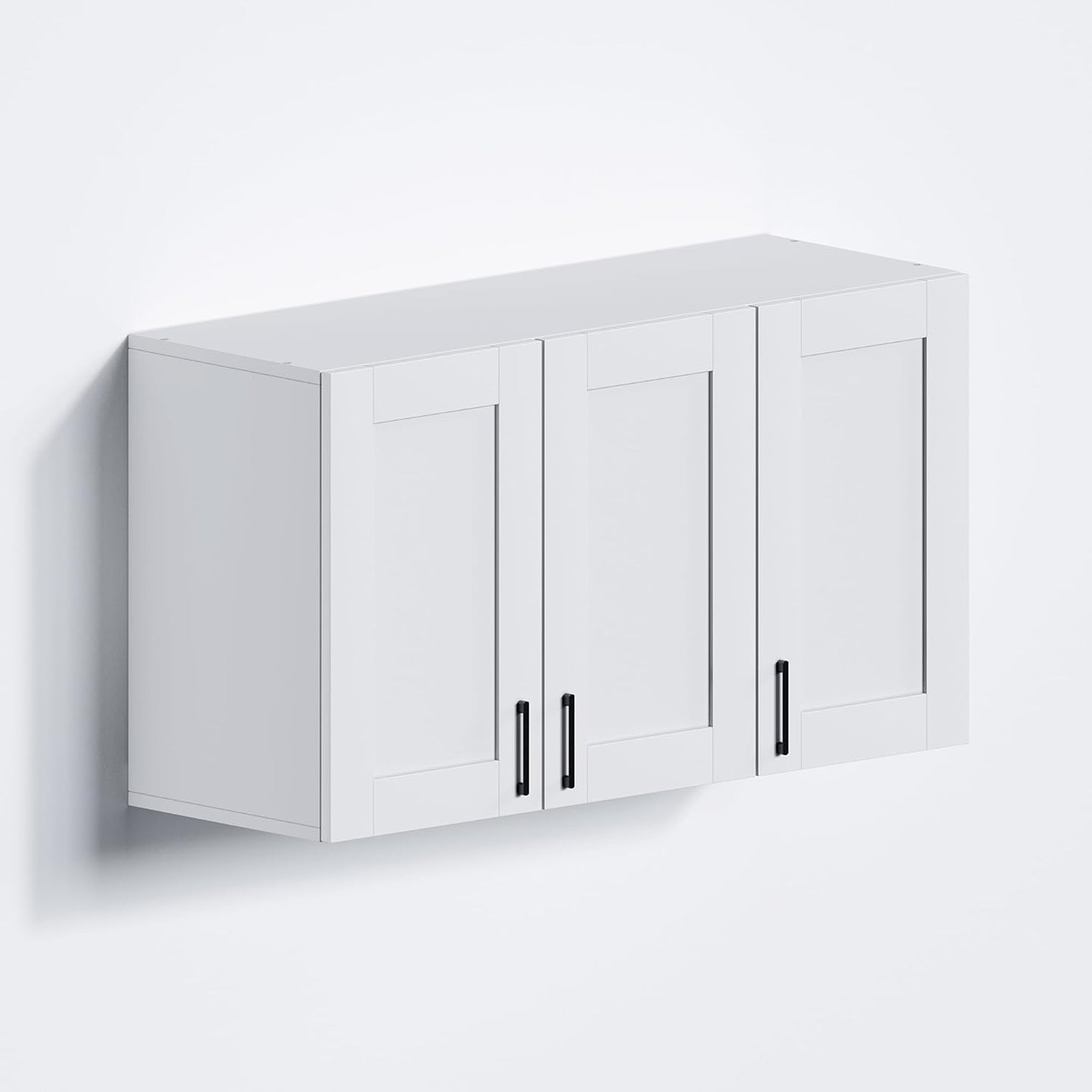 White Laundry Room Cabinets with Adjustable Shelves for Storage
