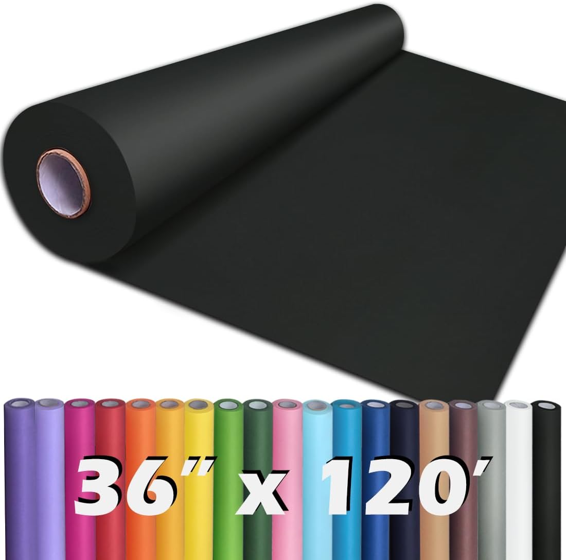 PerkHomy 36in x 120ft Black Kraft Paper Roll for Crafting